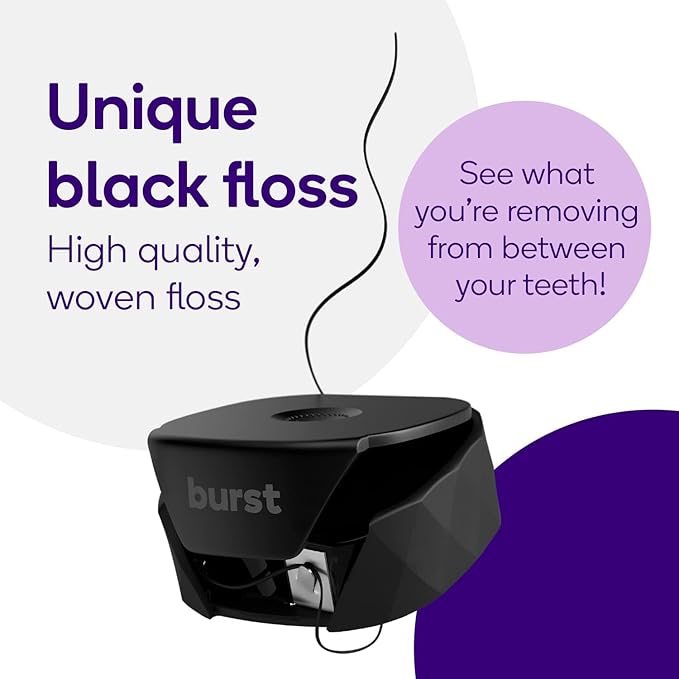 BURST Expanding Dental Floss Refills (32 Yards/3 Pack) | Juniper Berry Aroma Bobbins | Woven Tooth Floss | Stain-Absorbing | Vegan | Paraben, BPA & Cruelty-Free | Smart Expanding Floss Refills