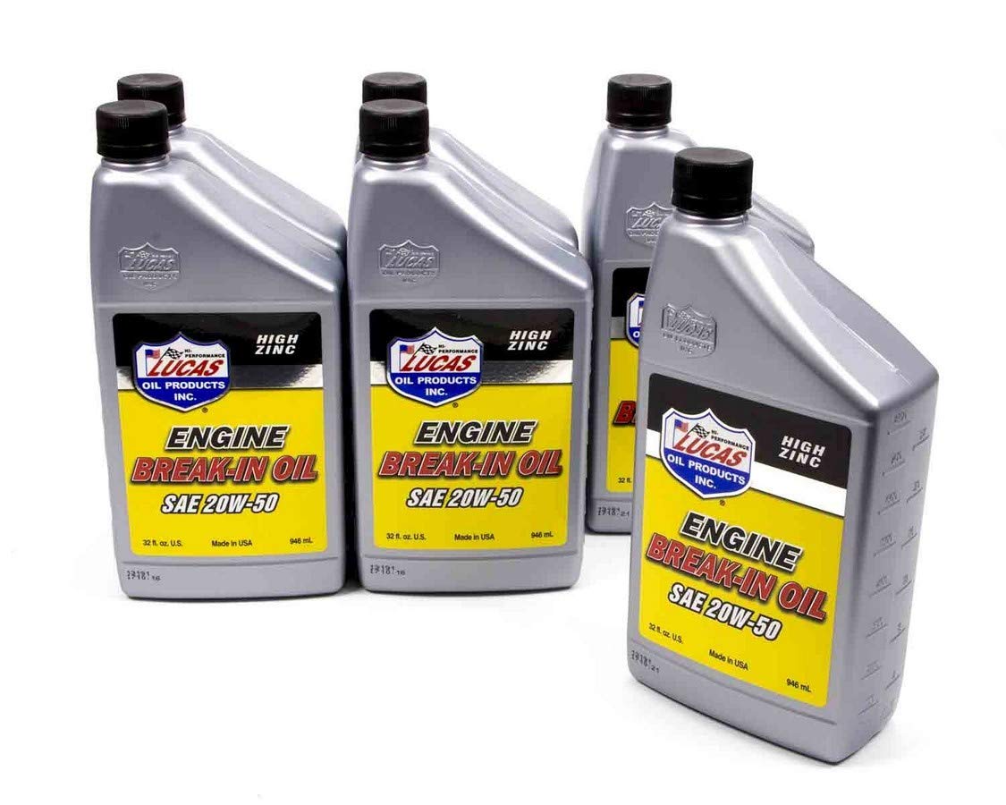 Lucas Oil 10635-6Pk Sae 20W-50 Break-In Oil - 1 Quart, (Case Of 6)