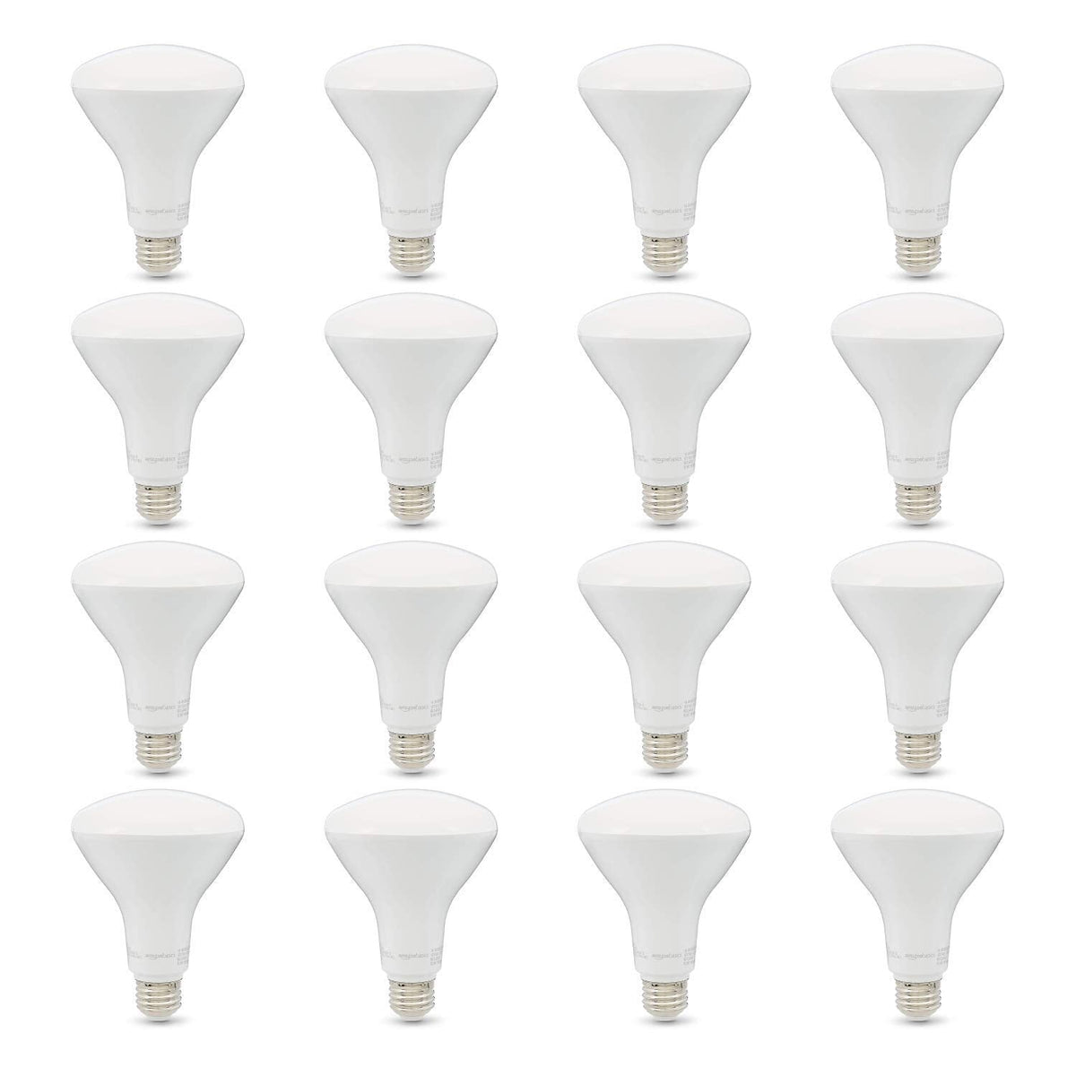 Amazon Basics BR30 LED Light Bulb, 65W Equivalent, 11W Energy Efficient, E26 Standard Base, Soft White 2700K, Dimmable, 10,000 Hour Lifetime, 16-Pack