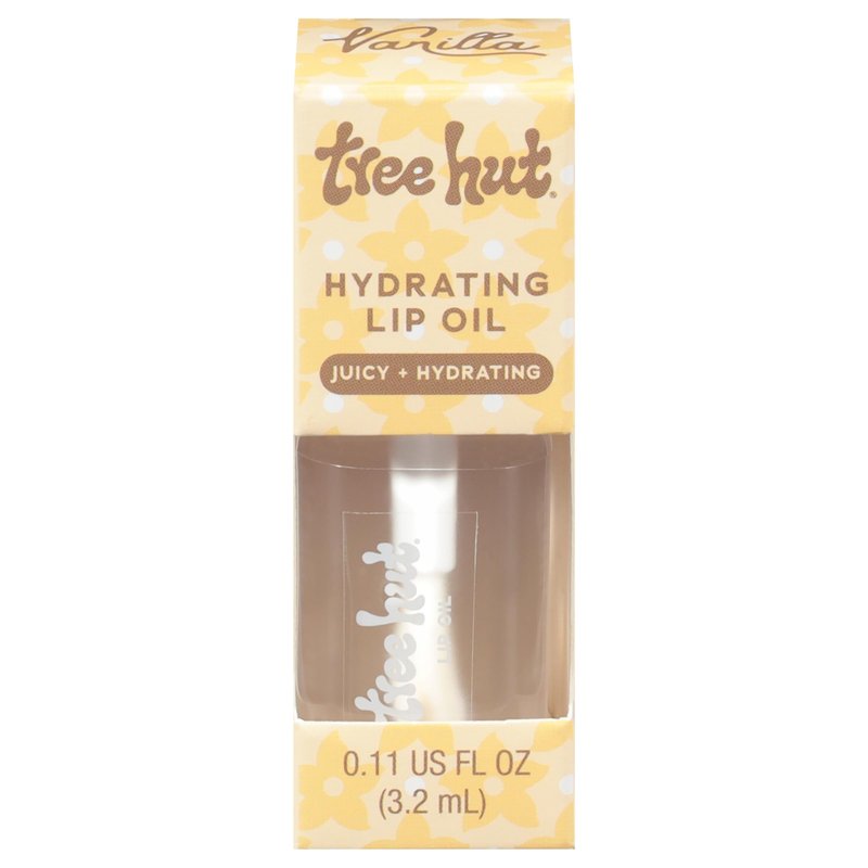 Tree Hut Vanilla Hydrating Lip Oil, Non-Sticky High-Shine Lip Gloss Oil, Moisturizing Formula with Vitamin E & Squalane for Soft, Smooth Lips, 0.11 fl oz