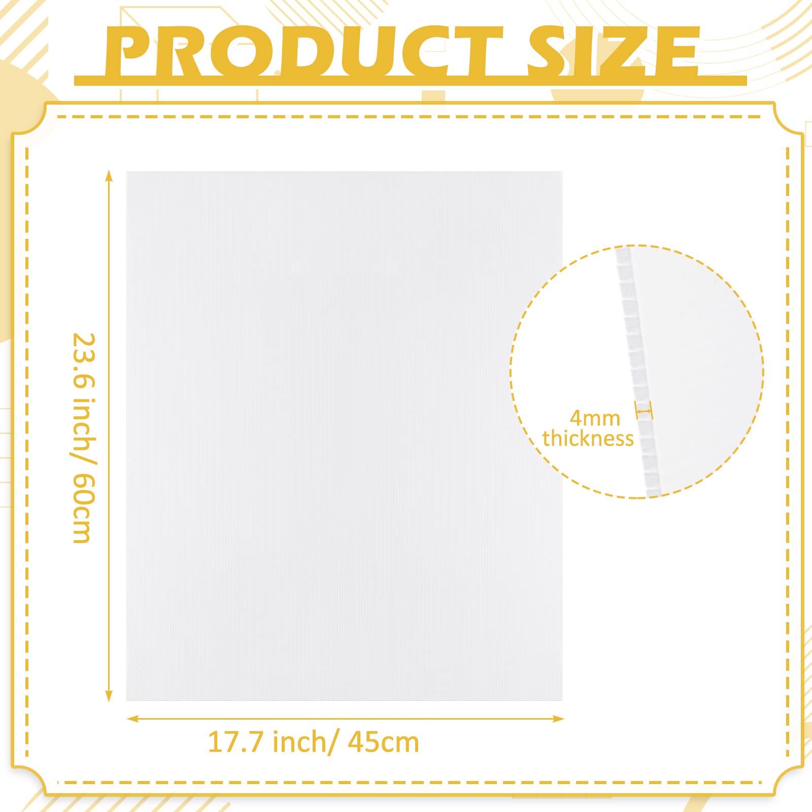 Patelai 12 Pcs 18 x 24 Inches Corrugated Plastic Sheet Corrugated Poster Board 4mm Thick Waterproof Blank Board Sheets Plastic Yard Sign for Garage Estate Sale, Rent, Indoor, Outdoor, Birthday (White)