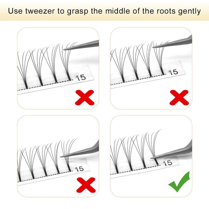 Premade Volume Eyelash Extensions 5D-D-0.10-17 Long Stem Premade Fans Eyelash Extensions .07 .10 Premade Volume Fans Volume Lash Extensions C D Curl(5D-D-0.10,17 mm)
