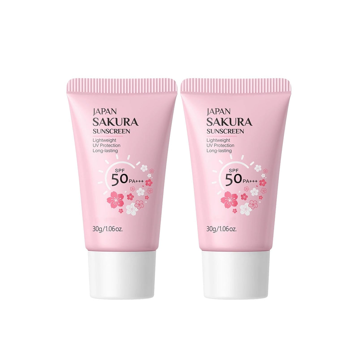 Hydrating Sunscreen SPF 50 – 2Packs Travel Size Lightweight Hydrating JAPANESE SAKURA Face & Body Sunscreen, Moisturizing Isolation Cream Non-Greasy, Fast-Absorbing, No White Cast, 1.06fl.oz ea