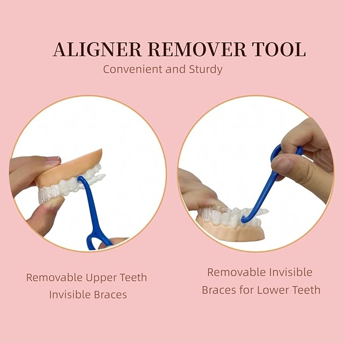 25PCS Aligner Remover Tool,Clear Aligner Removal Tool for Invisalign,Mix 5 Bright Color Removal Aligner Tooth Hook for Invisible Braces