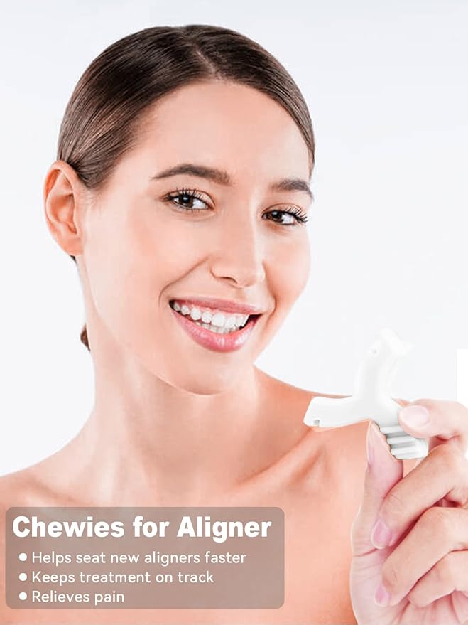 Chewies for Invisalign Aligner,2 PCS Unscented Aligner Chewies for Invisible Braces Aligner Orthodontic Munchies(White/Unflavored)
