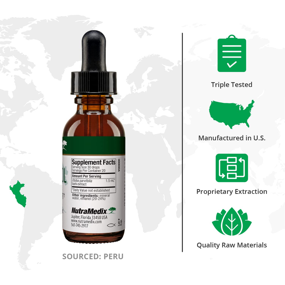 NutraMedix Daily Immune Support Supplement - Banderol Herbal Supplements for Immune System Support - Vegan Tincture - Bioavailable Otoba Bark Extract Liquid Drops (2 oz/60 ml)