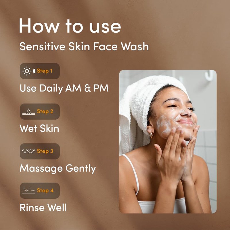 Urban Veda Soothing Facial Wash | Gentle Face Cleanser with Sandalwood Botanics | Moisturizing Face Wash for Dry Skin | For Mature & Inflamed Skin| Sensitive Skin Face Wash for Women & Men| 5.01 Fl oz