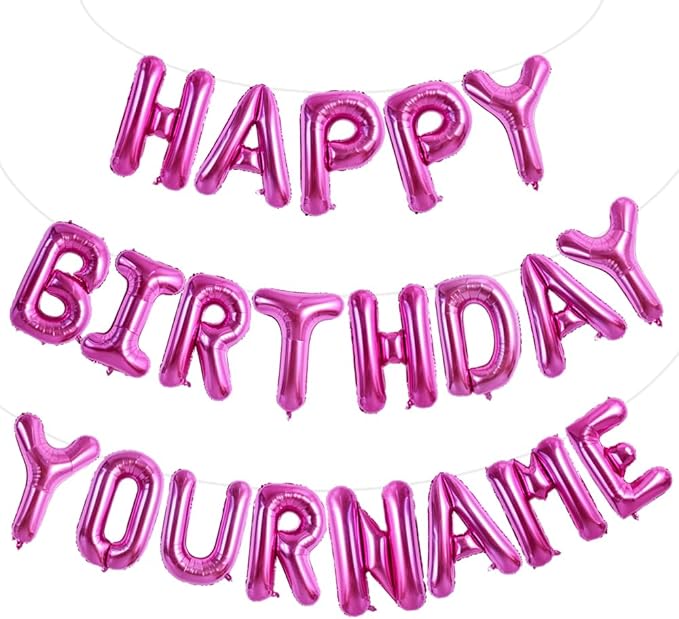 TONIFUL 65 Pcs 16 Inch Rose Red Happy Birthday Balloons and 2 Sets A-Z Foil Letters Balloons DIY Personalized Phrase Banner for Birthday Celebration Halloween Thanksgiving Christmas Party Decorations