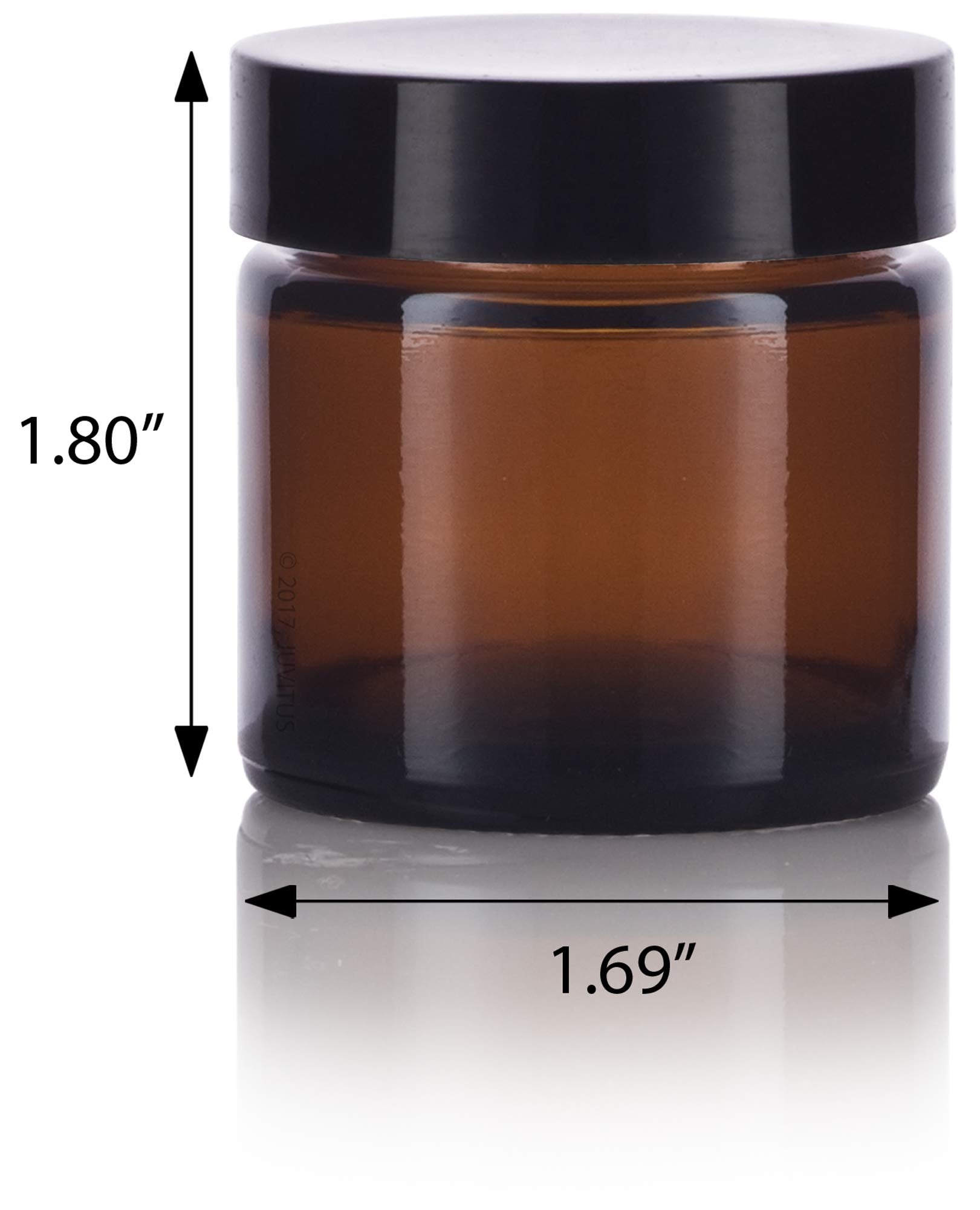 (12 Pack) Amber Glass Jar with Black Lined Lids 1 oz / 30 ml