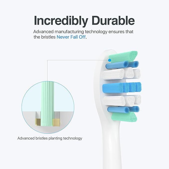 Electric Toothbrush Heads for Philips Sonicare Replacement Heads C1,C2,4100, Replacement Brush Head Compatible with Phillips Sonicare Electric Toothbrushes C2,C1, for Philips Sonic Care Brush,8 Pcs