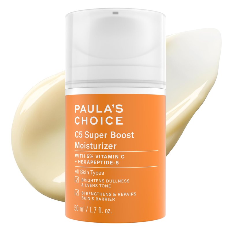 Paula's Choice C5 Super Boost Face Moisturizer with 5% Vitamin C & Squalane, Daily Face Lotion for Discoloration, Uneven Tone, Fine Lines & Breakout-Prone Skin, Fragrance-Free, 1.7 Fl Oz