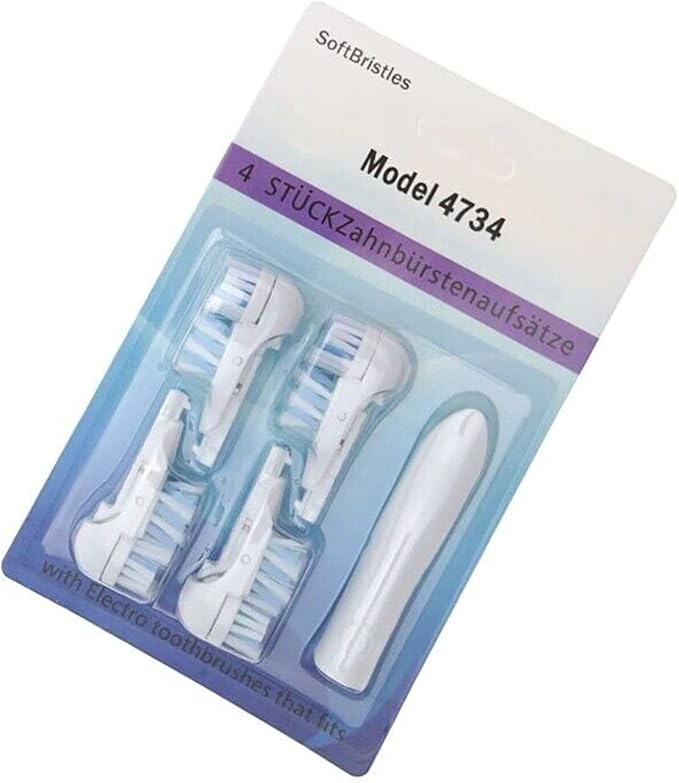 4/8/16 Pcs Electric Toothbrush Replacement Heads Sensitive Dual Clean Rotating Sets Fit for Braun Oral B Cross Action Power 4732 3733 4734 (4)
