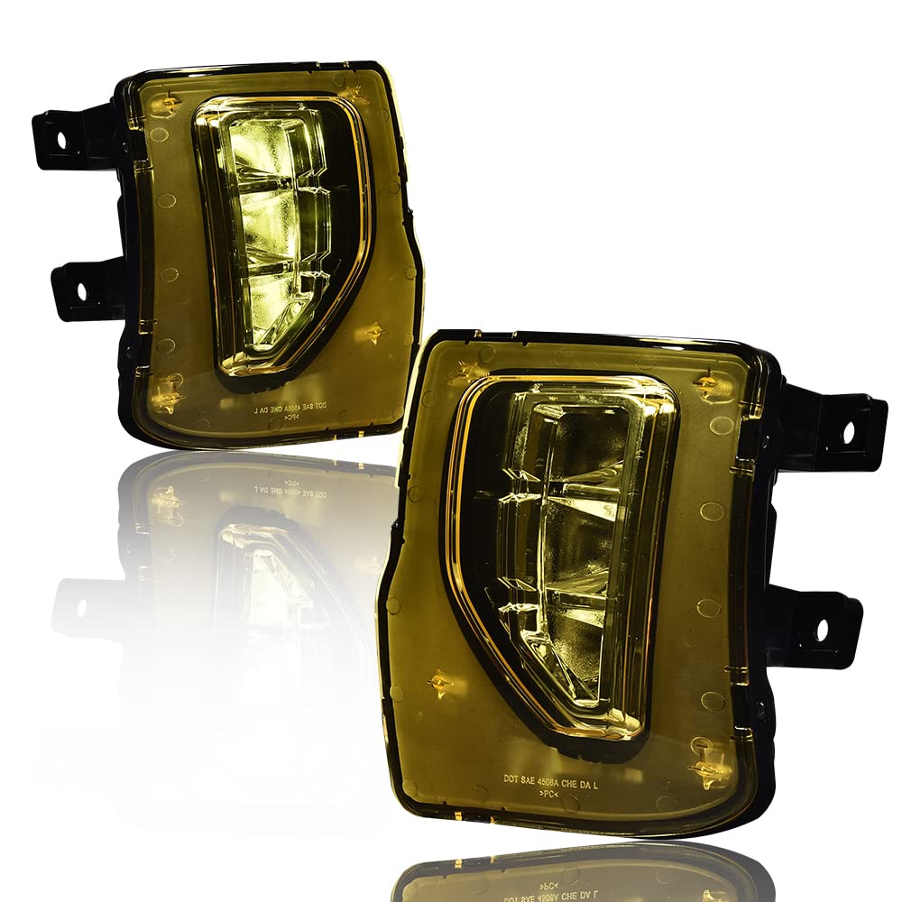 ALLGOOD LED Fog Lights w/Bulbs, Compatible with Chevy Silverado 1500 Pickup 2016-2018, Front Bumper Driving Fog Lights Lamps Yel