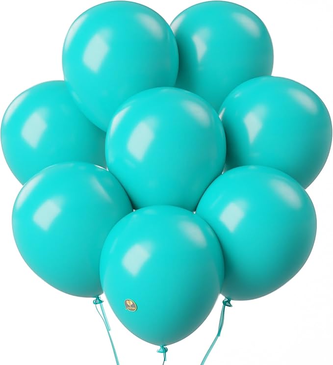 AFTERLOON® Biodegradable Balloons 24 pcs Turquoise Blue (Tiffany) 12 Inch, Matte Color Thickened Extra Strong Latex Helium Float, Colorful Bulk Color ballon Globos Para Decoration De Fiestas Kids