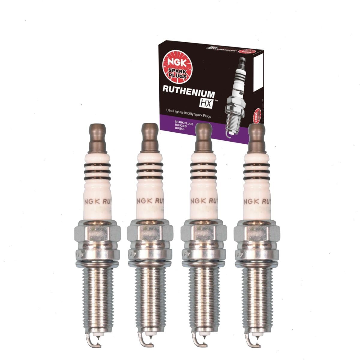 4 pc NGK Ruthenium HX Spark Plugs compatible with Nissan Altima 2.5L L4 2007-2018
