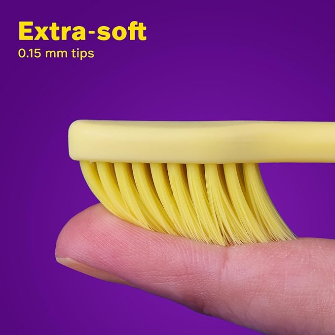 Max Extra-Soft Toothbrush for Adults Sensitive Gums – Gentle Bristles, Wide Angled Head for Back Teeth, Ergonomic Non-Slip Grip, BPA-Free Handle, Individually Wrapped,4-Pack (Assorted)