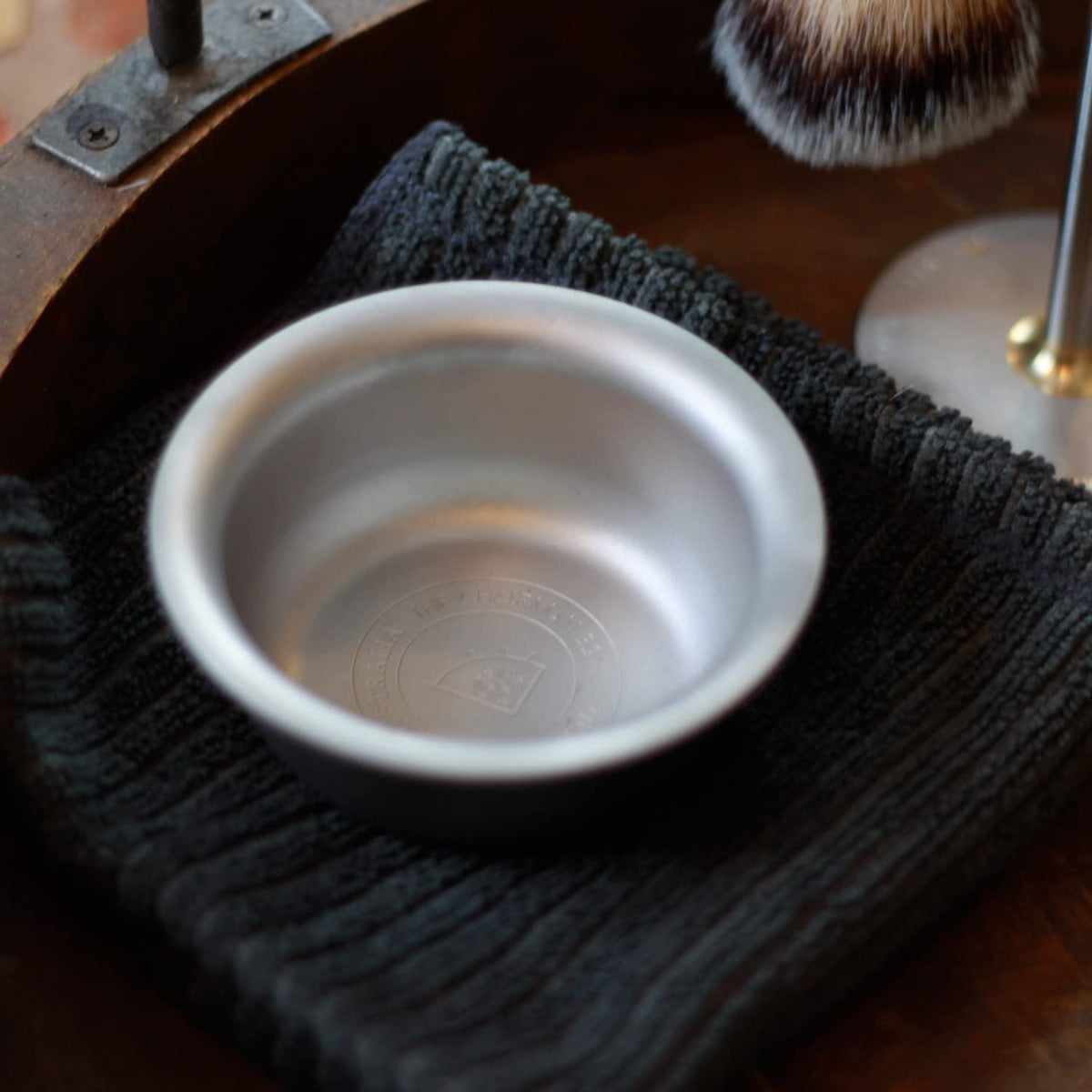 Vikings Blade Luxury Shaving Soap Bowl, Sandblasted Steel for Fast, Thick Lather, Unbreakable, Tactile Texture, Great for Standard Sized Pucks & Soaps (The Chairman, 3” Diameter)