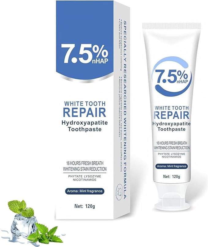 Hydroxyapatite Toothpastes for Enamel Protection and Tooth Strengthening, Fluoride-Free Formula for Sensitive Teeth, Gentle and Effective Formula, Gentle Mint, Fresh Breath (1PCS)