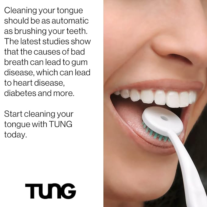 TUNG Tongue Cleaning Kit – Original TUNG Brush & Natural Mint Blast Gel, Bad Breath & Halitosis Defense, BPA-Free, Made in USA