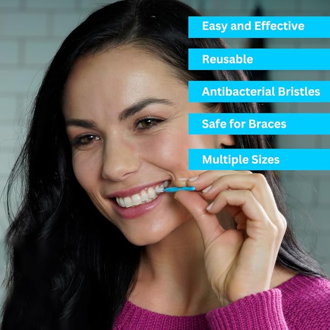 Piksters Interdental Brushes, 40 pk, Size 1, Interdental Tooth Brush for Tight Gaps, Gum Soft Bristles for Plaque Removal, Safe for Braces