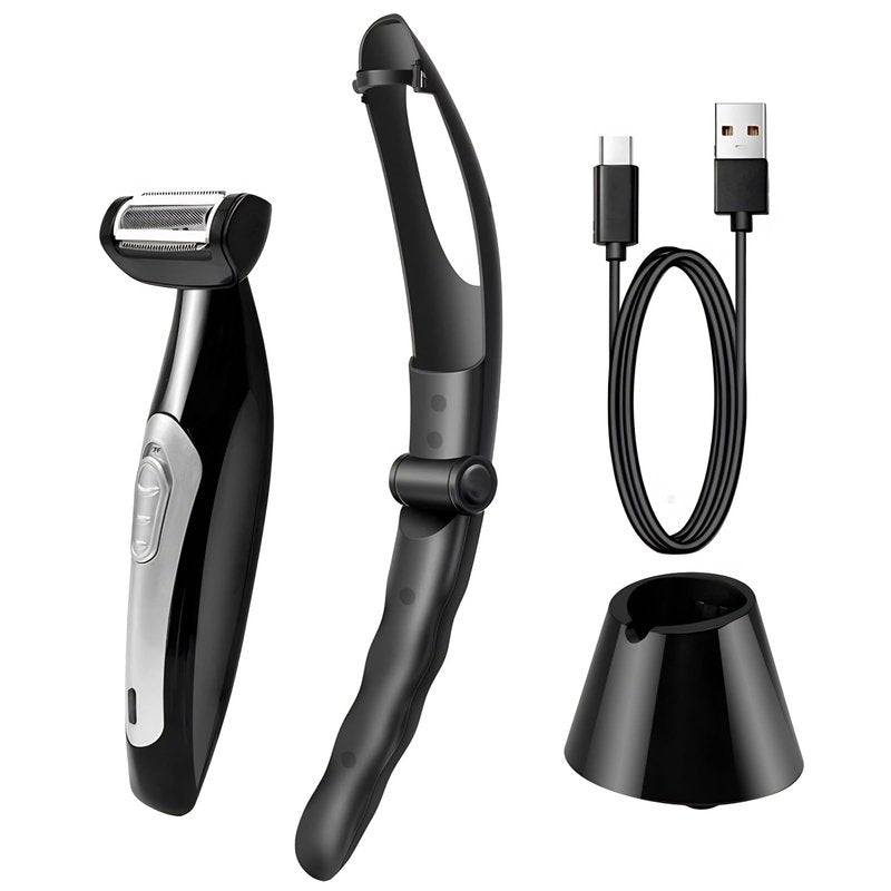 Yoidesu Men's, Body Groomer with Adjustable Extreme Reach Handle, Wet/Dry Use, Back Hair Remover