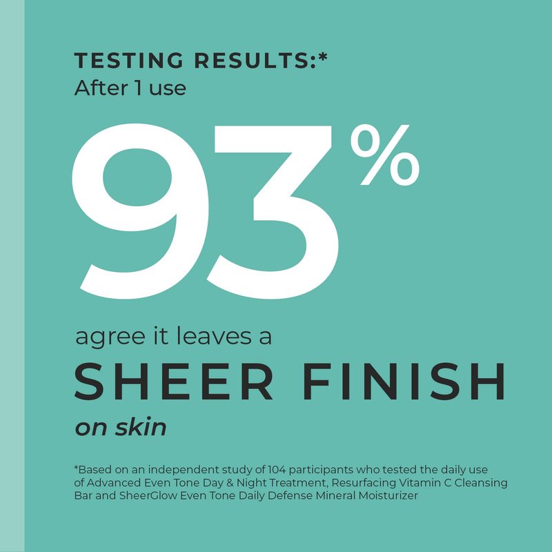 Urban Skin Rx® Pro Strength Sheerglow Even Tone Daily Defense Mineral Moisturizer & Broad-Spectrum Sunscreen SPF 30, Weightless Hydration, Brightens Complexion, Prevents Signs of Aging, 2.25 FL Oz