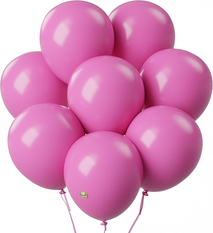 AFTERLOON® Biodegradable Balloons 24 pcs Hot Pink 12 Inch, Matte Color Thickened Extra Strong Latex Helium Float, Colorful Bulk Color ballon baloon Globos Para Decoration De Fiestas Kids