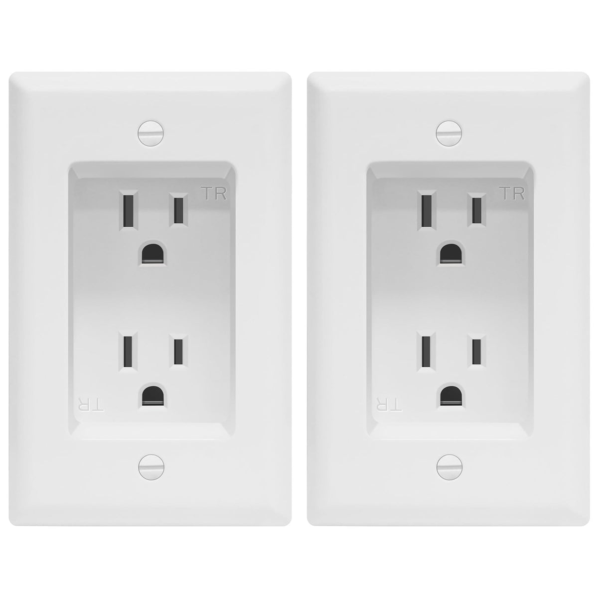 TOPGREENER Recessed Duplex Receptacle Outlet, Tamper-Resistant, 2 Pack