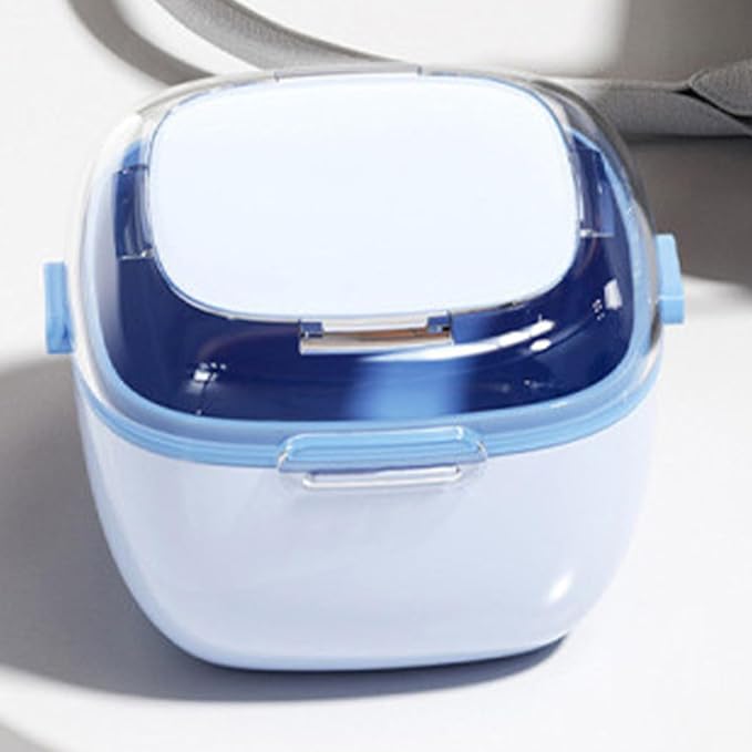Denture Bath Case - Double Layer Retainer Container for Denture Cleaning Cup | Portable Mouth Guard Case for Dentures Jewelry Small Items, Travel Friendly Storage with Secure Lid, Easy to Carry