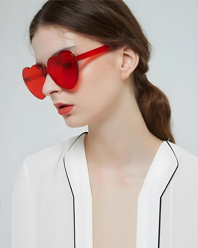 20 Pairs Heart Shaped Sunglasses for Women Colorful Glasses Fun Trendy Transparent Heart Sunglasses Party Favor
