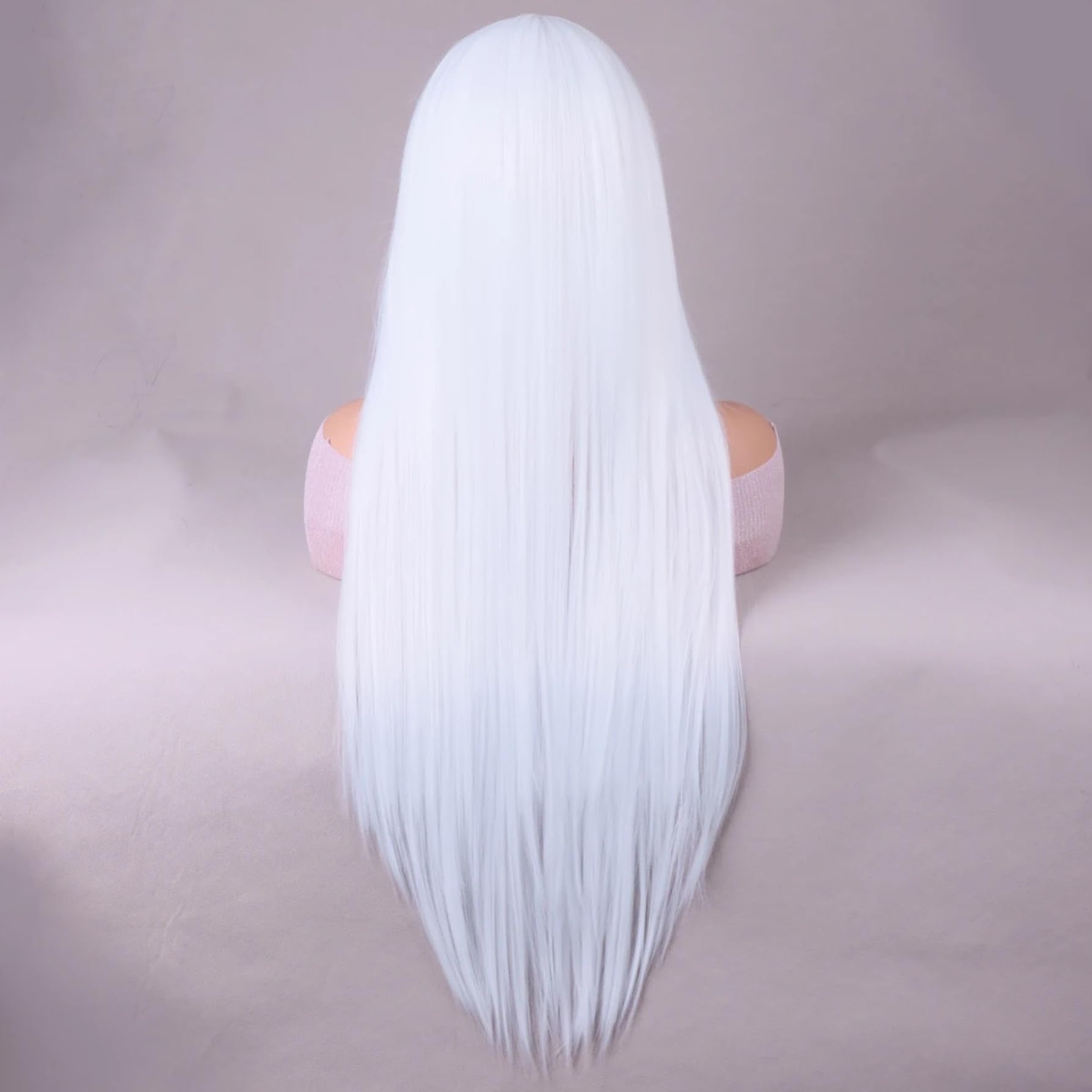WTHCOS Long Black Wigs for Women Girls Long Straight Wig With Oblique Bangs Black Wig Heat Resistant Synthetic Wigs for Cosplay Costume Party