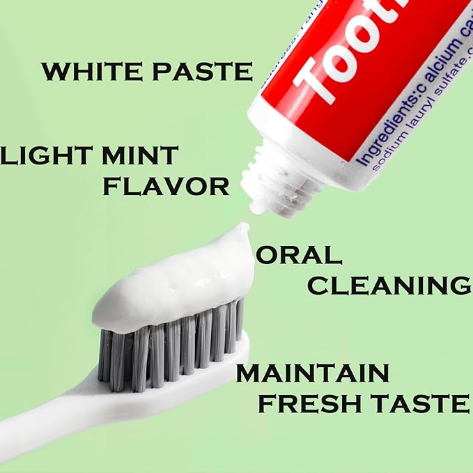 30 Tubes Bulk Travel Size Toothpaste,Miniature 0.88oz(25g) Small Toothpaste Travel Size Bulk 1.3x3.93 inches Peppermint Mini Disposable Toothpaste for Hotel,Guests,Homeless,Charity
