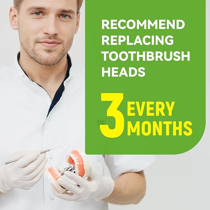 Bamboo Toothbrush Heads Compatible with Gleem, Soft Charcoal Infused Bristles, Whitening & Deep Cleaning