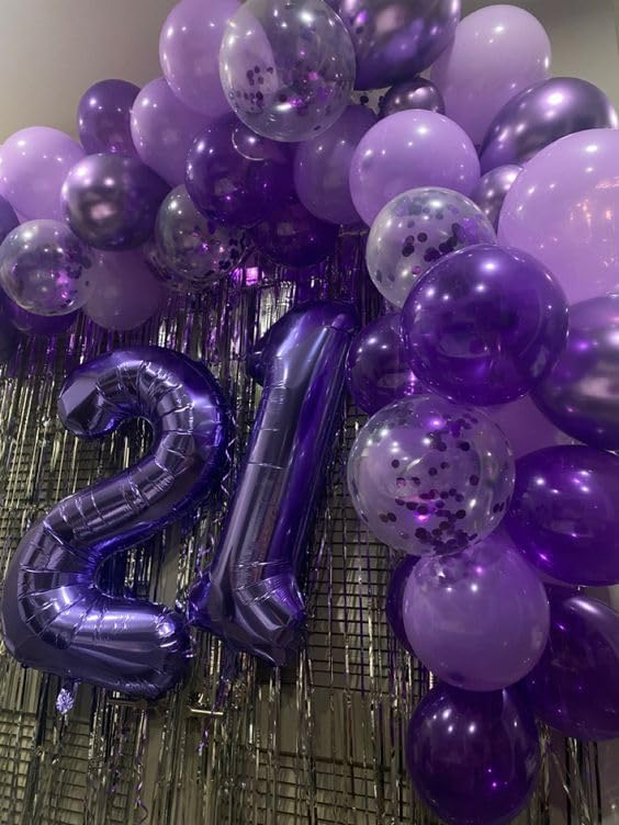 50 Balloon Number, Purple Number 50th Birthday Balloons 40 Inch, 50 Years Old Purple Birthday Decorations for Men Women, 50th Anniversary Decorations