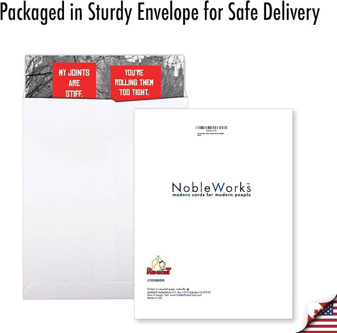 NobleWorks Jumbo Humorous Birthday Greeting Card 8.5 x 11 Inch with Envelope (1 Pack) Large Jumbo Bday Men Stiff Joints J7038BDG
