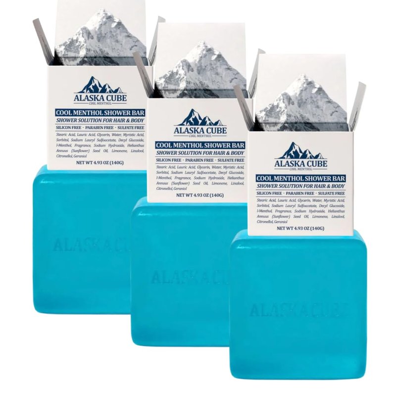 Alaskacube Luxury Shower Bar (Pack of 4) Perfumed Body Soap with Long-Lasting Fragrance Softens & Hydrates Skin Long Lasting Scent Rich Foam Bundle Value Set Body Wash Shampoo Deodorant