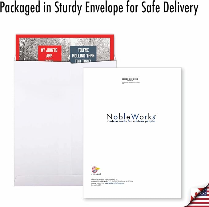 NobleWorks Jumbo Humorous Birthday Greeting Card 8.5 x 11 Inch with Envelope (1 Pack) Large Jumbo Bday Unlit Stiff Joints J10246BDG