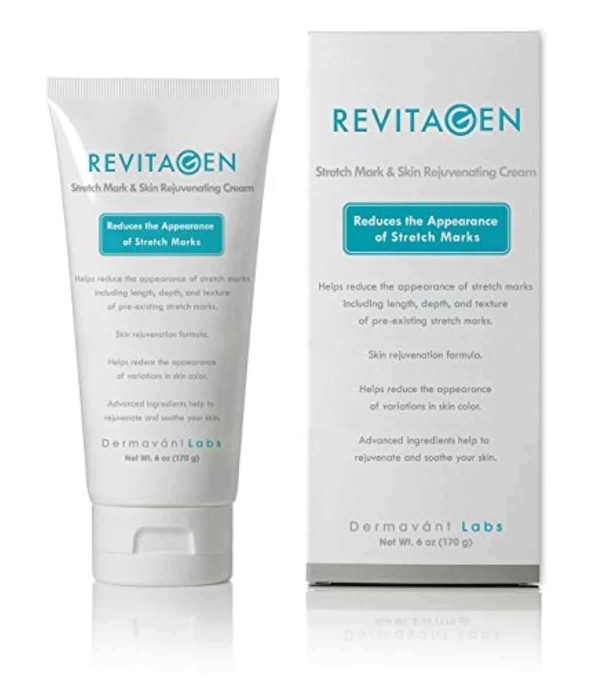 Best Stretch Mark Removal Cream - RevitaGen - Fade & Reduce Stretch Marks Caused by Weight Gain Pregnancy & Muscle Growth - Stop New Stretch Marks From Forming - Natural Moisturizing Treatment with Peptides & Botanicals - Stretch Mark Reducer (6 oz)