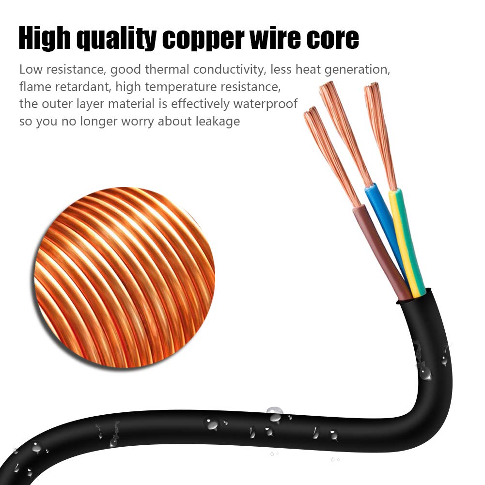 Mshyet 3FT 12/3 Outdoor Heavy Duty Extension Cord with 3 Outlet Waterproof