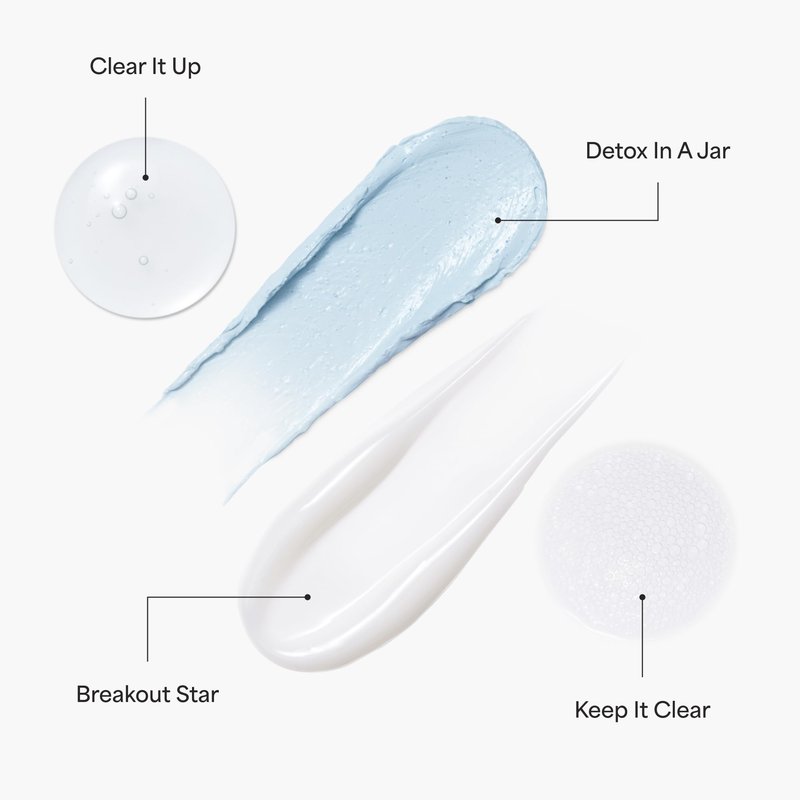 TULA Skin Care Clear Skin Starters Acne & Blemish Fighting Discovery Kit - Foam Cleanser, Correcting Gel, Moisturizer, Treatment Mask and Travel Bag to Treat & Prevent Acne, 4-Piece Kit