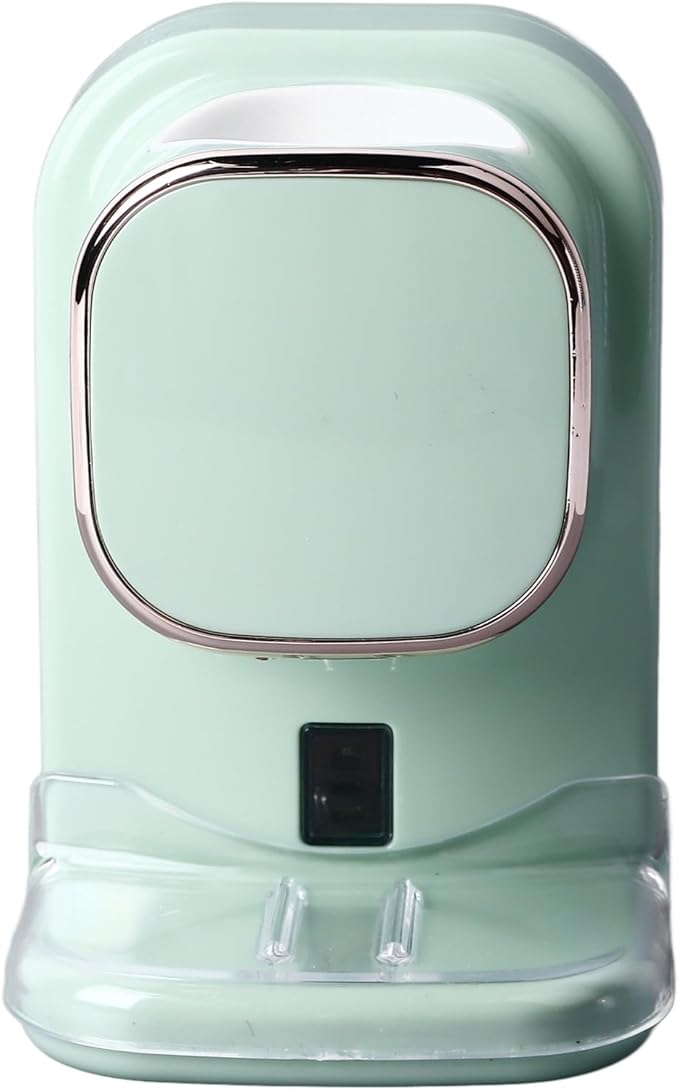 Electric Toothpaste Dispenser, Automatic Toothpaste Squeezer, Wall Mounted with 3 Toothbrush Slots and Holder, Smart Bathroom Accessories Stylish Decor (Green)