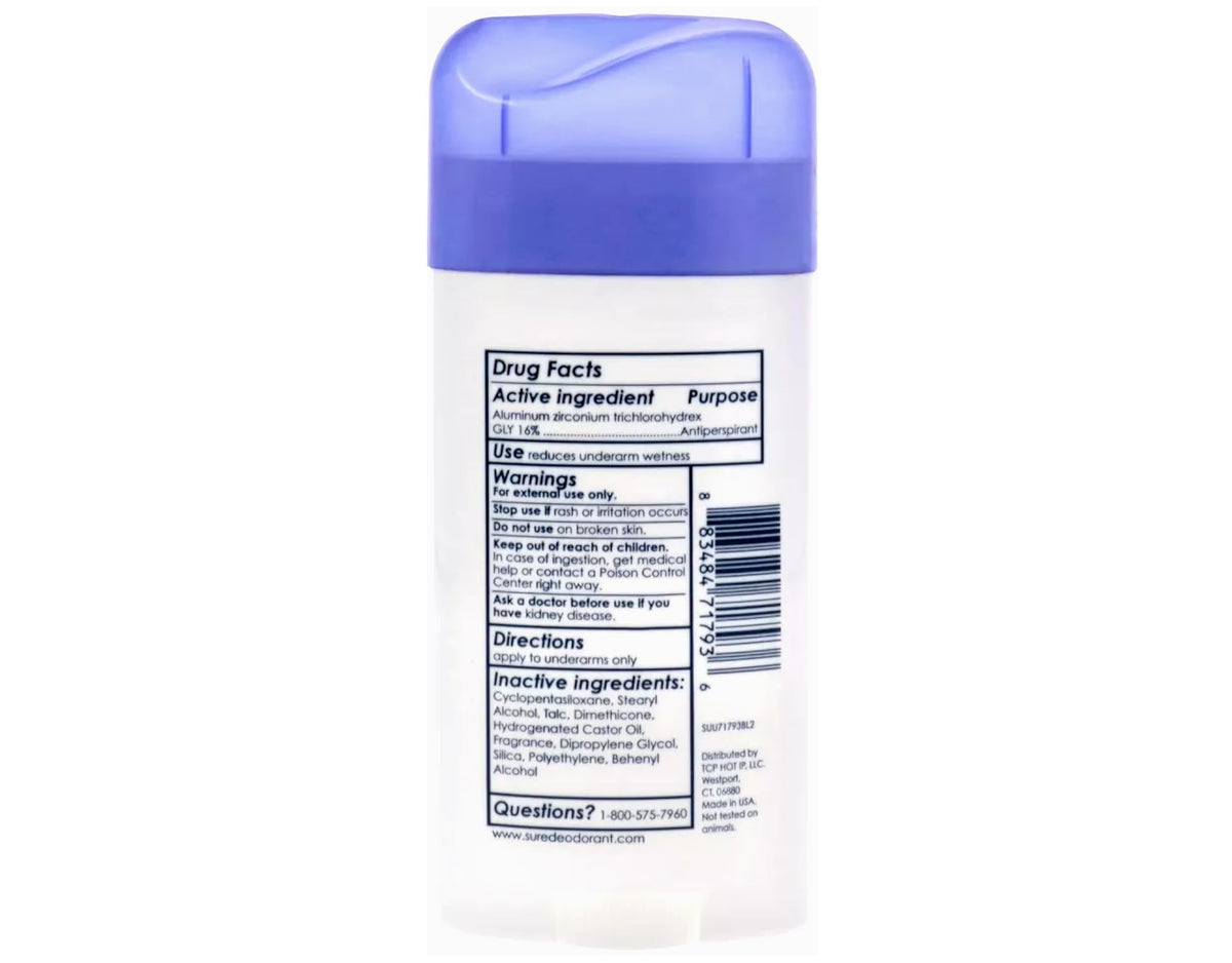 Sure Regular Original Solid Antiperspirant & Deodorant 2.7 Ounces, Pack of 4