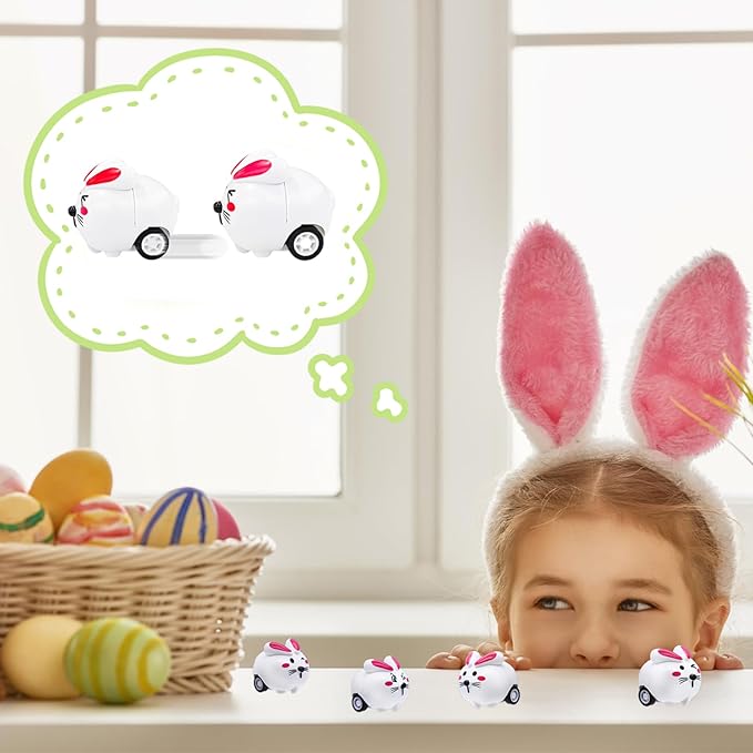 60Pack Easter Eggs with Bunny Pull Back Cars,30 Sets Cartoon Rabbit Vehicles,Easter Basket Filler Stuffers for Party Favors,Classroom Prizes,Birthday Gifts,Kids,Girls,Boys
