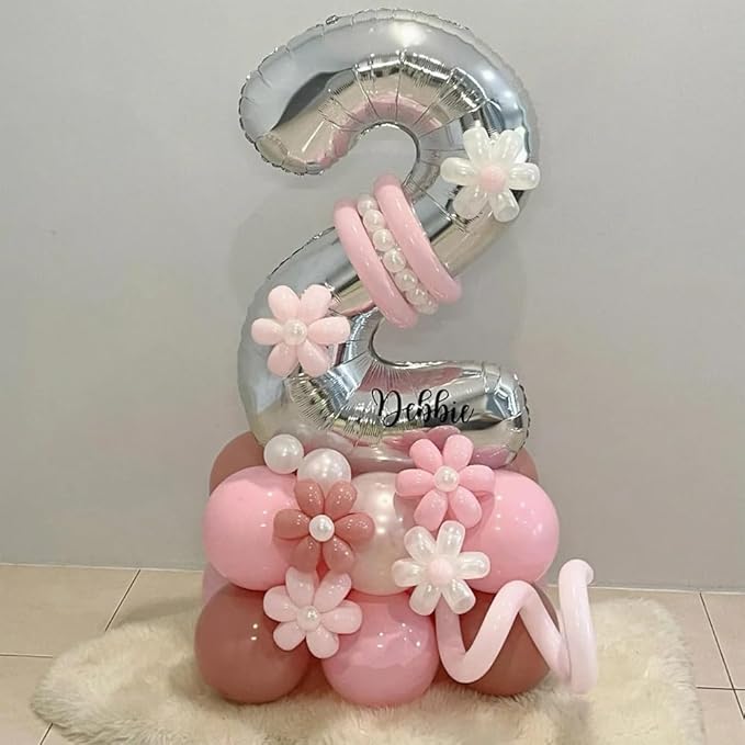 40 inch Silver Number Balloon Giant Foil Helium Balloons Silver Number 7 Balloon for 7th Birthday Party Anniversary Decorations Supplies