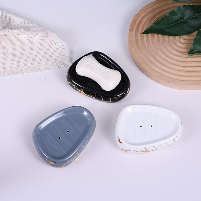 Black Bathroom Accessories Set,Gold Marble Look Bathroom Decor,Modern 6 Piece Bathroom Accessory Set,Complete with Soap Dispenser,Toothbrush Holder,Tumbler,Tray Countertop