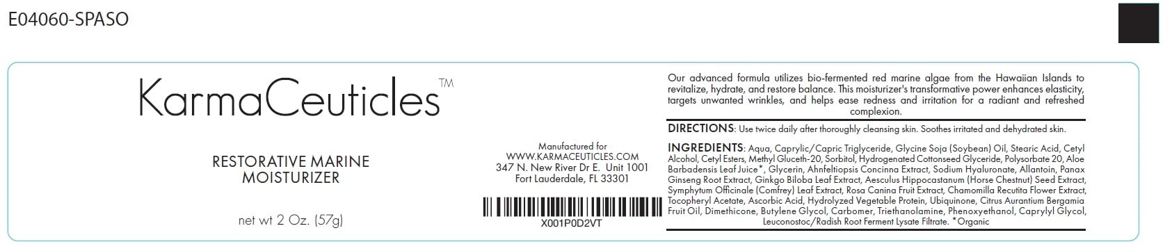 KarmaCeuticles Restorative Marine Moisturizer, 2 Ounces