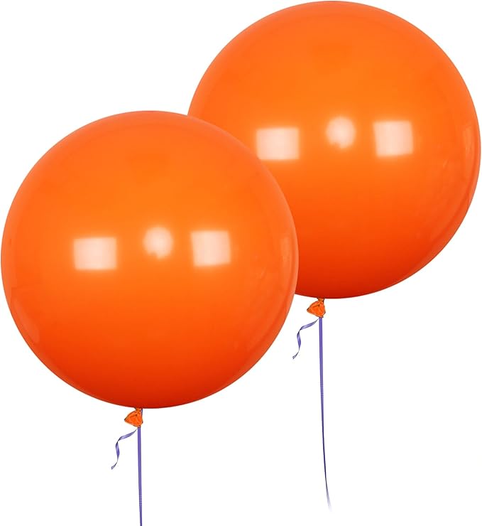 AZOWA 24 Inch Orange Balloon 10 Large Latex Balloons for Party Wedding Birthday Baby Shower Decoration (Orange, 10 Pcs)