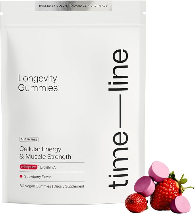 Timeline Mitopure Urolithin A Supplement Gummies - Clinically Proven Support for Healthy Aging and Cellular Renewal - Mitoceutical for Muscle Strength and Longevity
