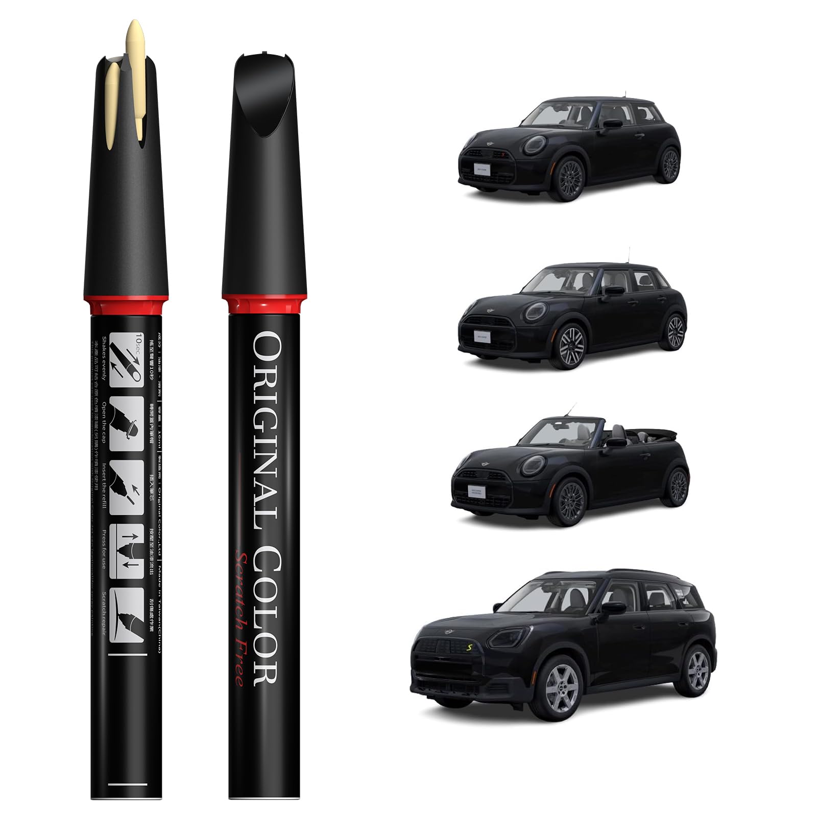 Carhoo 851 Chili Red Compatible With Mini Cooper Exact Match Touch Up Paint Pen, Car Scratch Remover For Nicks And Chips Repair