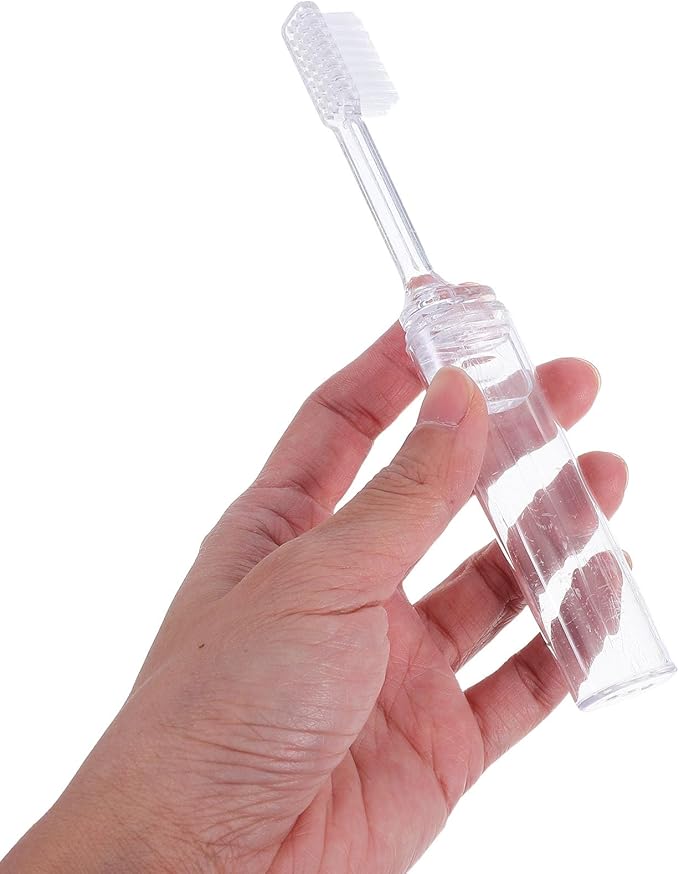 Folding Travel Toothbrush Set 10Pcs with Portable Toothbrush Case Soft Bristles Compact Storage for Camping Hiking and Daily Oral Care